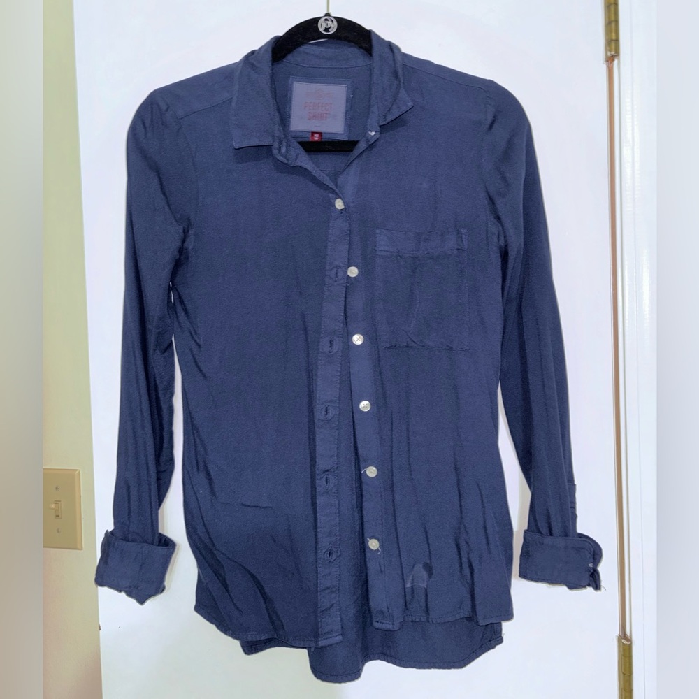 Soft Navy Button Down Shirt